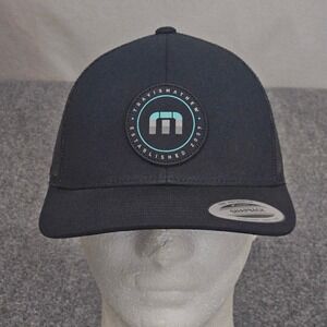Travis Mathew Snapback Hat‎ Black Cap Logo Patch Athleisure Golf Preppy Designer